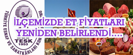 İlçemiz kasap esnaflarının talepleri üzerine Et fiyatları değişti.