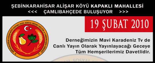 ALİŞAR KÖYÜ KAPAKLI MAHALLESİ ÇAMLIBAHÇEDE BULUŞUYOR