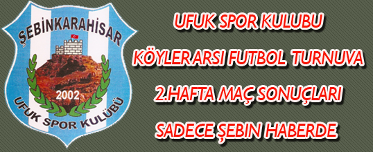 Ufuk spor kulübü 2.Hafta Maç Sonuçları