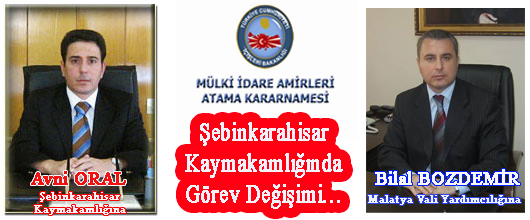 Şebinkarahisar Kaymakamlığında Görev Değişimi..