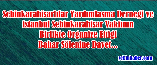 Şebinkarahisarlılar 7 Mayıs'da Buluşuyor