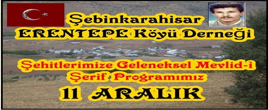 ERENTEPE KÖYÜ ŞEHİTLERİMİZE GELENEKSEL MEVLİD-İ ŞERİF