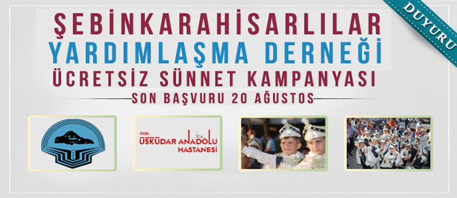 Şebinkarahisarlılar Yardımlaşma Derneği Sünnet Kampanyası