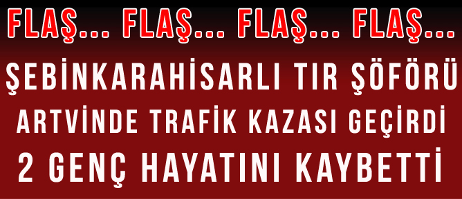 Şebinkarahisarlı Tır Şöförü Artvin'de trafik kazası geçirdi 2 kişi hayatını kaybetti