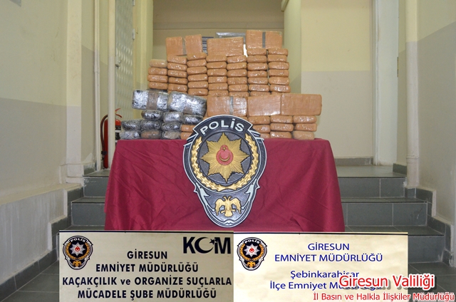 ŞEBİNKARAHİSAR EMNİYET MÜDÜRLÜĞÜNDEN BAŞARILI UYUŞTURUCU  OPERASYONU