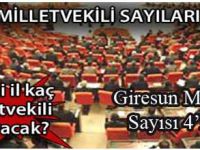 Giresun'un Milletvekili sayısı 5'den 4'e, düştü.